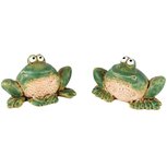 Dekoratief | Kikker 'Gerard' zittend, keramiek, 9x5x6cm, set van 2 stuks | A250184