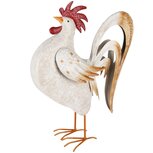 Dekoratief | Haan, wit/bruin, metaal, 33x13x37cm | A250408