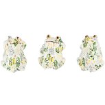 Dekoratief | Kikker horen/zien/zwijgen 'Botanique', groen/wit, resina, 9x8x11cm, set van 3 stuks | A250575