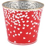 Dekoratief | Bloempot rond 'Hearts Rain', metaal, 13x13x12cm | A250617
