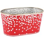 Dekoratief | Bloempot ovaal 'Hearts Rain', metaal, 22x13x11cm | A250618