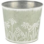 Dekoratief | Bloempot 'Daisies Blooming', metaal, 17x17x15cm | A250623