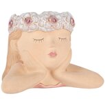 Dekoratief | Bloempot meisje m/bloemenkrans, keramiek, 21x18x15cm | A250641