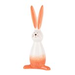 Dekoratief | Deco bunny staand, peach/wit, dolomiet, 8x5x18cm | A250762