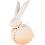 Dekoratief | Bunny zittend, wit/peach, keramiek, 12x9x21cm | A250928