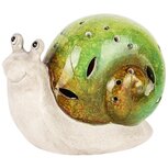 Dekoratief | Slak m/gaatjes, groen, keramiek, 18x10x13cm | A250954