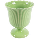 Dekoratief | Vaas op voet, groen, keramiek, 16x16x19cm | A254041