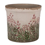 Clayre & Eef   | Bloempot Binnen Beige Groen ø 13x12 cm | 6CE2017S