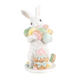 Clayre & Eef   | Decoratie Konijn Wit Roze 13x15x25 cm | 6PR5209