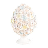 Clayre & Eef   | Decoratie Beeld Ei Wit Roze ø 12x19 cm | 6PR5214