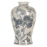 Clayre & Eef   | Vaas Wit Blauw ø 19x32 cm | 6CE2072