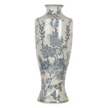 Clayre & Eef   | Vaas Wit Blauw ø 16x42 cm | 6CE2080