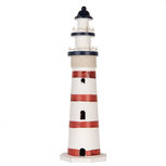 Clayre & Eef   | Decoratie Vuurtoren Wit Rood ø 15x48 cm | 6H2411