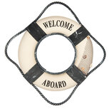 Clayre & Eef   | Decoratie Reddingsboei Wit Blauw ø 31x6 cm | 66068