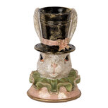 Clayre & Eef   | Decoratie Beeld Konijn Beige Goudkleurig 18x15x29 cm | 6PR5133