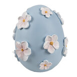 Clayre & Eef   | Decoratie Beeld Ei Blauw Wit ø 11x13 cm | 6PR5216