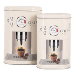 Clayre & Eef   | Opbergdoos set van 2 Beige Zwart 20x13x9 / 18x11x7 cm | 6BL0141