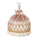 Clayre & Eef   | Decoratie Konijn Wit Roze ø 23x28 cm | 6PR5504