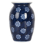Clayre & Eef   | Vaas Blauw Wit ø 10x15 cm | 6CE2085