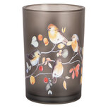 Clayre & Eef   | Waxinelichthouder Grijs Oranje ø 12x18 cm | 6GL4955