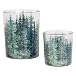 Clayre & Eef   | Waxinelichthouder (2) Groen ø 7x8 / 10x13 cm | 6GL4958