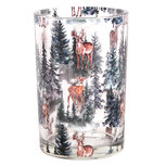 Clayre & Eef   | Waxinelichthouder Transparant Groen ø 12x18 cm | 6GL4961