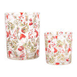 Clayre & Eef | Waxinelichthouder (2) Transparant Rood ø 7x8 / 10x13 cm | 6GL4962 Clayre & Eef | Waxinelichthouder (2) Transparant Rood ø 7x8 / 10x13 cm | 6GL4962