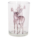 Clayre & Eef   | Waxinelichthouder Transparant Bruin ø 12x18 cm | 6GL4965