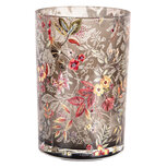 Clayre & Eef   | Waxinelichthouder Grijs Oranje ø 12x18 cm | 6GL4977