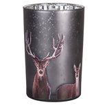 Clayre & Eef   | Waxinelichthouder Grijs Bruin ø 12x18 cm | 6GL4981