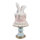 Clayre & Eef   | Decoratie Beeld Konijn Roze Wit ø 9x20 cm | 6PR5175