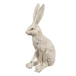 Clayre & Eef   | Decoratie Beeld Konijn Wit 8x5x13 cm | 6PR5176