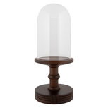 Clayre & Eef   | Stolp Transparant Bruin ø 14x34 cm | 6GL5059CH