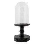 Clayre & Eef   | Stolp Transparant Zwart ø 14x34 cm | 6GL5059Z