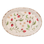 Clayre & Eef   | Decoratie Bord Beige Rood 25x18x3 cm | 6CE2022