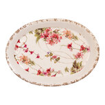 Clayre & Eef   | Decoratie Bord Beige Roze 25x18x3 cm | 6CE2028