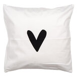 Clayre & Eef   | Kussenhoes Wit Zwart 45x45 cm | BHS24-3