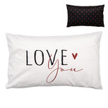 Clayre & Eef   | Kussenhoes Wit Zwart 30x50 cm | BHS36-4