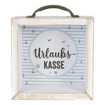 Clayre & Eef   | Spaarpot Wit Bruin 15x8x18 cm | 65878