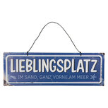 Clayre & Eef   | Tekstbord Blauw Wit 30x1x10 cm | 6Y5690