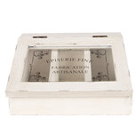 Clayre & Eef   | Theedoos klein Wit 18x16x9 cm | 6H2398