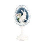 Clayre & Eef   | Decoratie Beeld Ei Blauw Wit 11x9x21 cm | 6PR5146