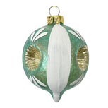 Clayre & Eef   | Kerstbal Blauw Wit ø 5x7 cm | 6GL4707