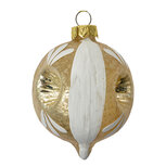 Clayre & Eef   | Kerstbal Grijs Wit ø 5x7 cm | 6GL4708