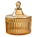 Clayre & Eef   | Voorraadpot met deksel Geel ø 10x12 cm | 6GL4724