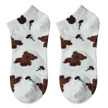 Clayre & Eef   | Sokken Wit Bruin 36-41 | JZSSK0034