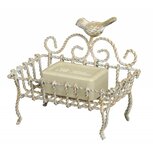 Clayre & Eef   | Zeepbakje Vogel Beige 9x6x14 cm | W40390