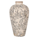 Clayre & Eef   | Vaas Beige Grijs ø 17x30 cm | 6CE1934S