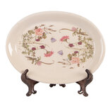 Clayre & Eef   | Decoratie Bord Beige Roze 25x18x2 cm | 6CE2030