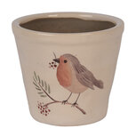 Clayre & Eef   | Bloempot Binnen Beige Bruin ø 12x11 cm | 6CEVGP0001S